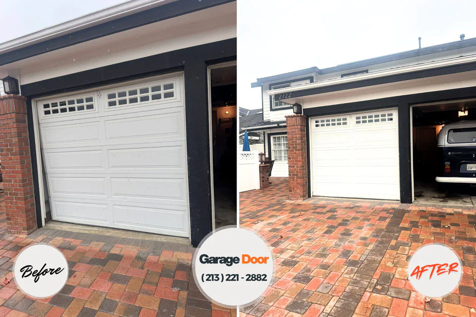Before and after: garage door repair Glenolden, PA